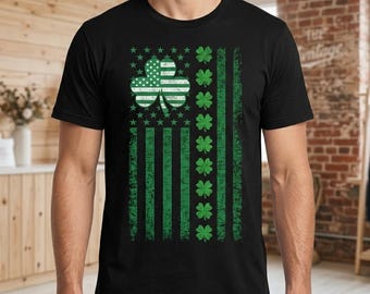Vintage Irish American Flag Shamrock Shirt (Digital Download)