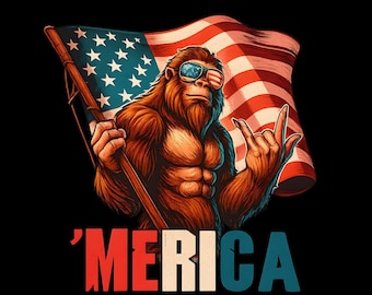 Sasquatch americano 4 de julio PNG: Diseño patriótico (Descarga digital)