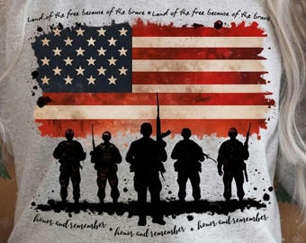 Patriotic Land of the Free PNG: Veterans Day, Independence Day (Digital Download)