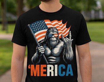 Sasquatch americano 4 de julio PNG: Diseño patriótico (Descarga digital)