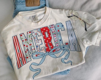 Retro Coquette 4th of July PNG: American Flag Design (Digital Download)