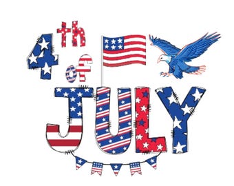 4th of July SVG: Patriotic American Eagle Design (Digital Download)