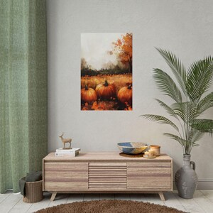 Fall Pumpkin Patch Poster, Calming Autumn Wall Art
