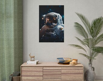 Astronaut Space Poster, Reflecting Visor, Giclee Art Print