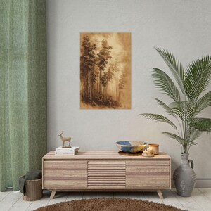 Poster Dekor, Bambuswald Retro Dschungel Abenteuer Liebhaber Geschenk, Tan Poster, Wand Kunst Druck, Naturliebhaber Wohnkultur