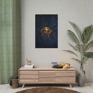 Rolled Posters, Ancient Egypt Eye of Horus Poster Decor, Futuristic Wall Art, Egyptian Eye of Horus Decor, Home Office Wall Decor, Mythical