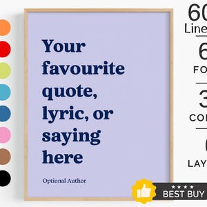 CUSTOM QUOTE PRINT, Personalised Print, Custom Wall Art, Your Quote Typography Print, Custom Text Poster, Custom Quote Sign Art Print