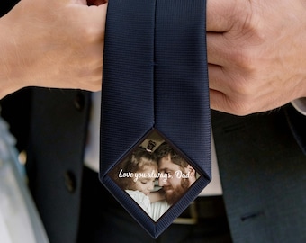 Patch personalizado com foto para gravatas, foto do pai na gravata, presente para o pai da noiva, presente para o avô, Dia dos Pais, microcasamento, presente de aniversário para o pai