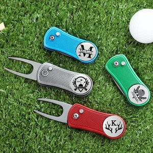 Personalized Golf Divot Tool,Engraved Golf Ball Marker,Custom Golf Gift for Men,Golf Accessories for Golfers,Golf Repair Tool Fathers Day