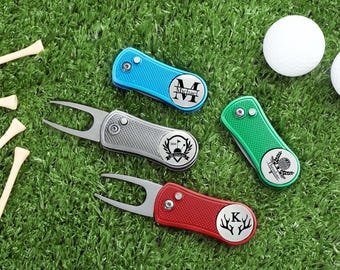Herramienta de golf personalizada, marcador de pelota de golf grabado, regalo de golf personalizado para hombres, accesorios de golf para golfistas, herramienta de reparación de golf para el Día del Padre.