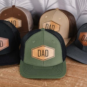 Personalized Dad Patch Hat,Dad Birthday Gift,New Dad Gift,Gift For Husband,Trucker Hat,Leather Patch Hat,Custom Hat,New Dad Present.