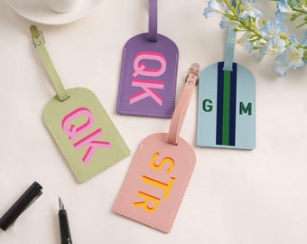 Personalized Luggage Tag with Shadow Monogram,Custom Travel Bag Tag,Initial Name ID Tag,Gift for Travelers,Suitcase Tag,Wedding Favor