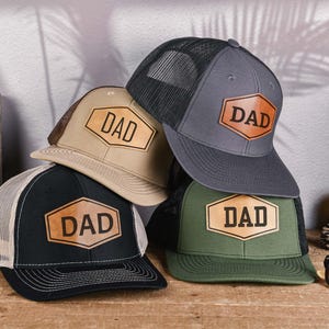 Personalized Dad Patch Hat,Dad Birthday Gift,New Dad Gift,Gift For Husband,Trucker Hat,Leather Patch Hat,Custom Hat,New Dad Present.