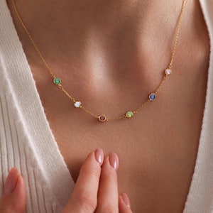 Family Birthstone Necklace • Personalized Gifts for Mom • Mothers Necklace • Birthstone Gifts • Family Necklace • Gifts for Mothers Jewelry