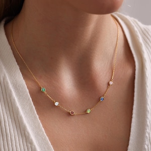Birthstone Necklace, Mothers Necklace,Mom Jewelry,Family Necklace,Family Birthstone Necklace,Birth Stone Necklace, Birthday Gift