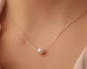 Freshwater Pearl Drop Necklace, Wedding Necklace for Bride, Bridesmaid Gift, Gift for Her