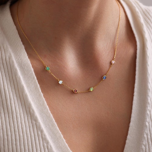 Birthstone Necklace, Mothers Necklace,Mom Jewelry,Family Necklace,Family Birthstone Necklace,Birth Stone Necklace, Mothers Day Gift