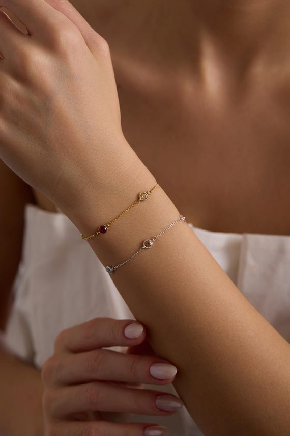 Family Birthstone Mother's Bracelet - Custom Birthstone Bracelet - Christmas Gift - Personalised Jewelry Gifts - Birthday Gifts for Her