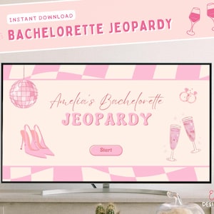 Retro Braut Bachelorette Jeopardy Spiel Vorlage Canva Bearbeitbare Jeopardy Powerpoint Braut Bachelorette Wochenendreise Bachelorette Party Spiel