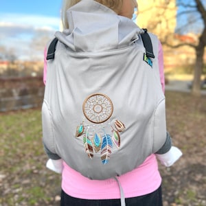 Onbuhimo bordado, portabebés ajustable, portabebés con hebilla de ajuste, para bebés y niños pequeños, mochila Dream Catcher