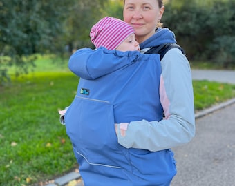 2in1 Waterproof  Windproof Glaucous Softshell Babywearing Cover: Stroller & Car Seat Protection