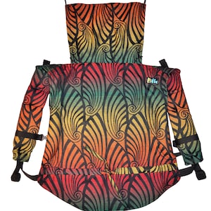 Onbuhimo, portabebés ajustable convertible Yaroslings Dandy Rainbow Linen, portabebé con hebilla de ajuste, para bebés y niños pequeños, mochila