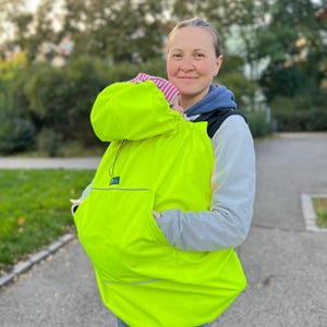 Funda de transporte Softshell 2 en 1 de color amarillo neón para portabebés, cochecitos, sillas de coche, sillas de bicicleta, funda para lactancia materna y funda para exteriores