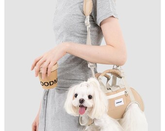 Pet Carrier Backpack & Crossbody Bag, Plaid Dog Carrier, Cat Travel Bag, Small Medium Dog Carrier, Hands-Free Pet Bag