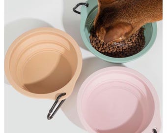 Collapsible Silicone Pet Travel Bowl: Lightweight 600ml Capacity