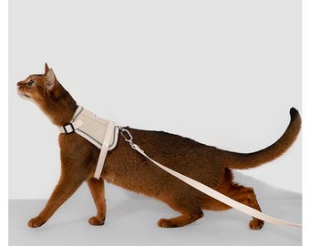 Reflective Cat Harness with Leash: Adjustable, Escape Proof, Locator Bag