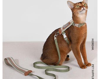Striped Cat Harness with 1.3m Leash: Adjustable, Escape Proof