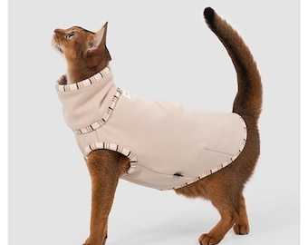 Sphynx Cat Clothes, Hairless Cat Turtleneck Shirt, Sleeveless Warm Cat Vest, Soft Cat Clothing for Kittens, Small Dog Shirt