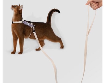 Adjustable Cat Harness with Leash: Waterproof Nylon, Neck Protection
