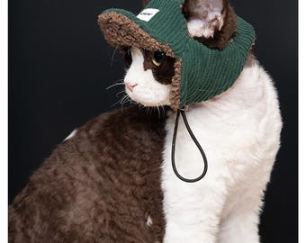 Cat Baseball Hat, Plush Pet Hat, Soft Fleece Cat Dog Hat, Adjustable Pet Cap, Cute Cat Costume, Small Dog Hat, Pet Photo Prop