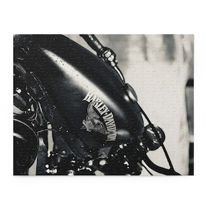 Motorcycle Puzzle for Adults Harley Inspired Jigsaw Puzzle Biker Gift for Men 252  Piece Custom Puzzle  Motorcycle Enthusiast Gift