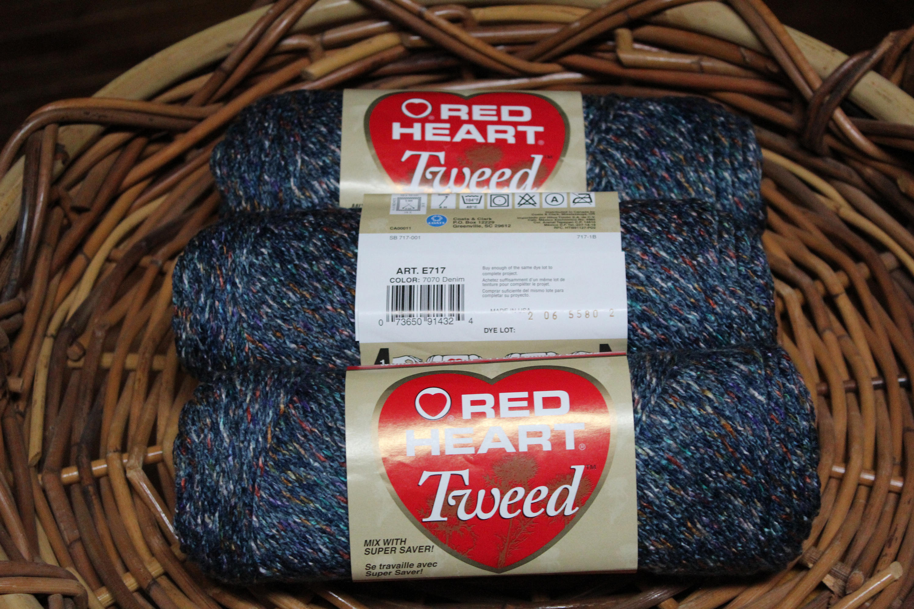 Lot of 3 Redheart Tweed 4 ply worsted weight yarn in 7070 Etsy