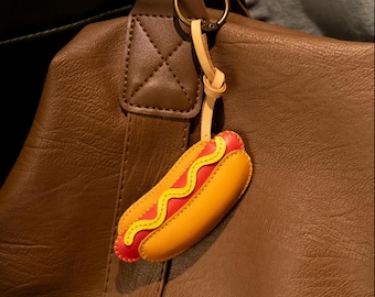 HOT DOG Bag Charm, Croissant Hotdog Ice cream Donut Keychain, Purse Charm, Car Hanging Accessories, Unique Small Gift For Him Her