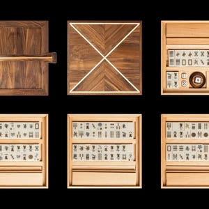 Juego de Mahjong Premium – Mahjong chino de madera con fichas de comodín, juego clásico de Pung Chow, juego de viaje de lujo, regalo único imagen 7