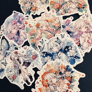Adesivos de anime Whanime Jardim de borboletas
