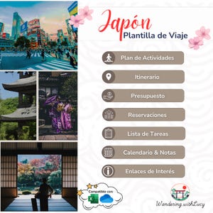 Japão Plantilla de Viaje: Excel Plantilla Presupuesto Itinerário Atividades Viaje Plan Reservaciones To-do Guia Tóquio Kyoto Osaka Espanol