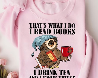 Funny Owl Book Lover T-Shirt: Tea & Reading Gift