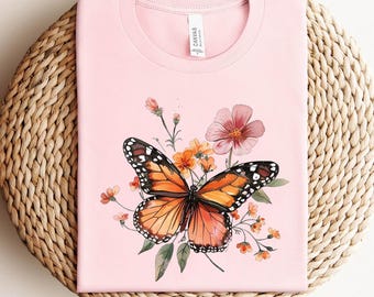 Butterfly Floral T-Shirt: Nature-Inspired Graphic Tee