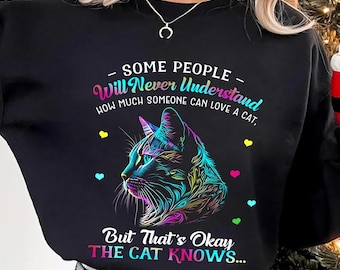 Neon Cat Lover T-Shirt: Colorful Cat Design, Unique Pet Owner Gift
