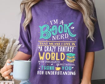 Book Nerd Shirt - Fantasy Reader Tee - Book Lover Gift - Bibliophile T-Shirt - Cute Reading Shirt - Introvert Tee - Bookworm Fashion