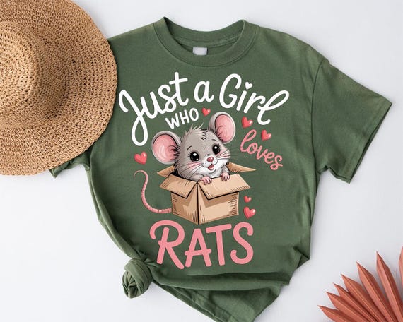 Just a Girl Who Loves Rats – Cute Rat Graphic Tee