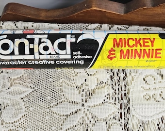 Rollo de papel adhesivo vintage de Mickey y Minnie de 1989, forro para estantes de Disney, decoración para guardería