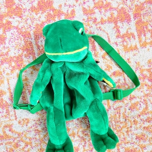 Y2K Frosch Rucksack Plüschland Grün Kawaii Tasche Wunderlicher Kinderrucksack