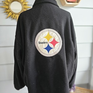 Vintage Y2K Pittsburgh Steelers Reversible Coat | NFL Licensed Jacket | Black Fleece & Nylon
