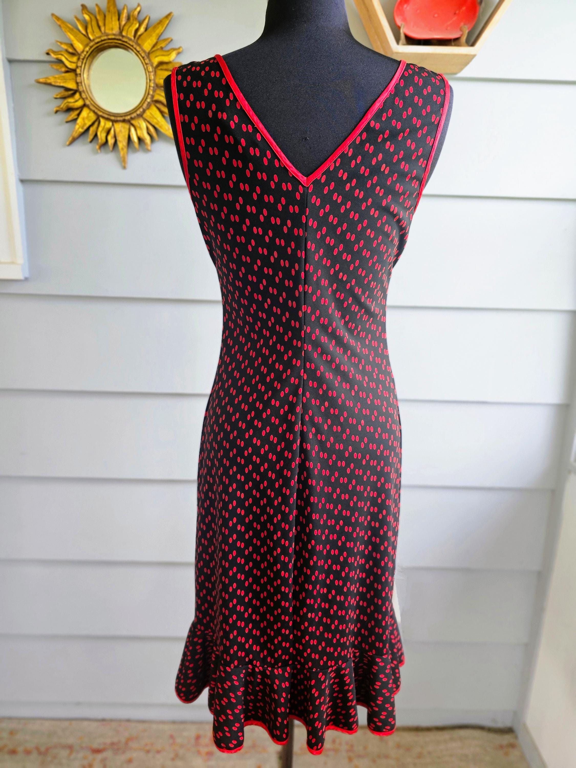 Vintage 90s Polka Dot Pin up Dress - City Triangles M - Etsy