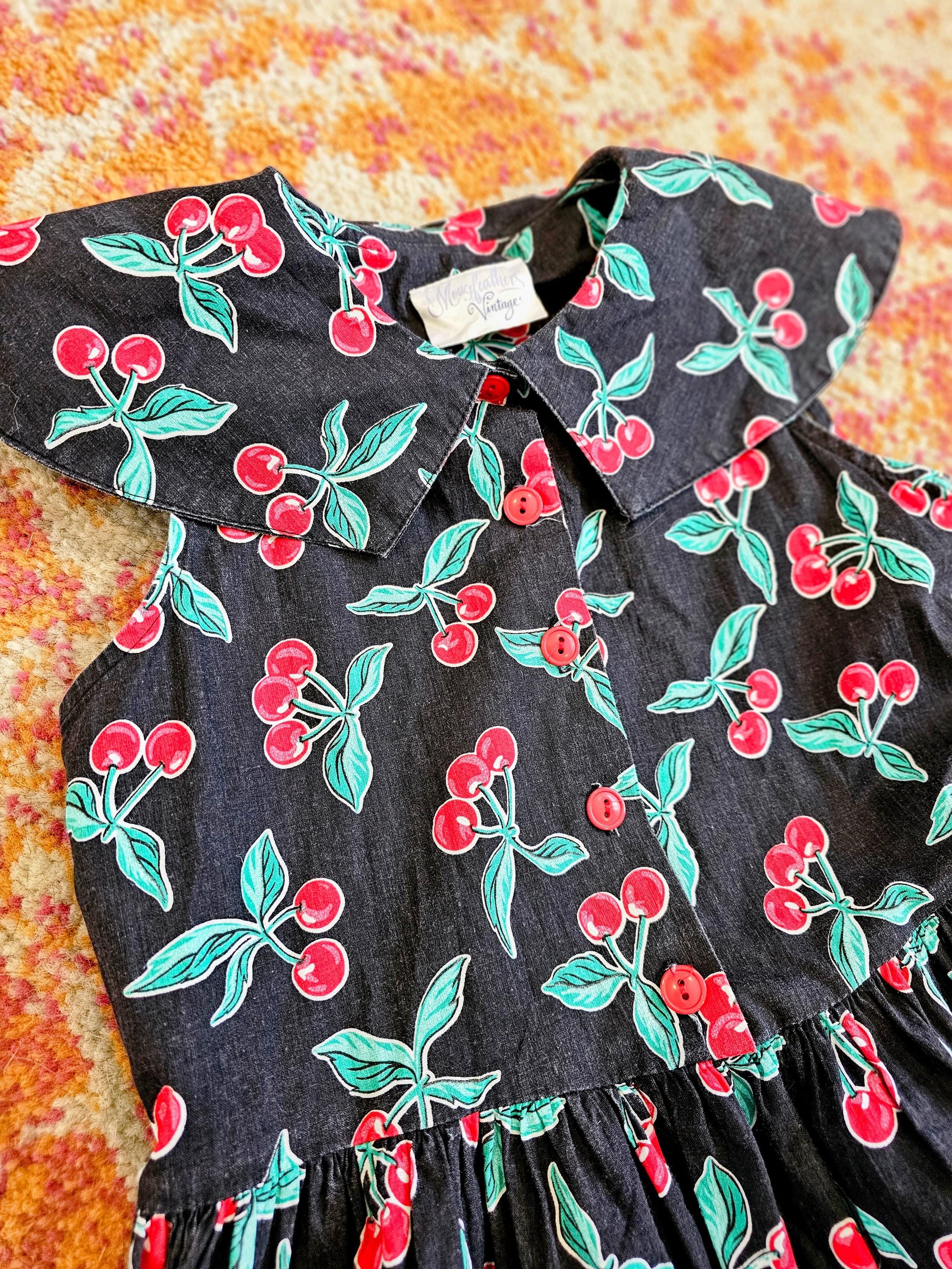 Vintage Cherry Dress - Etsy Vintage Cherry Dress - Etsy